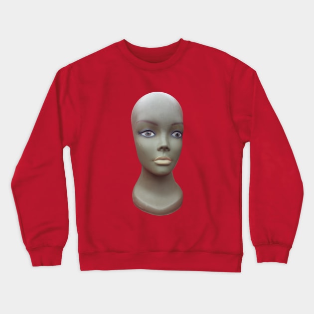 Fashion Mannequin Doll Wig Head Crewneck Sweatshirt by badlydrawnbabe